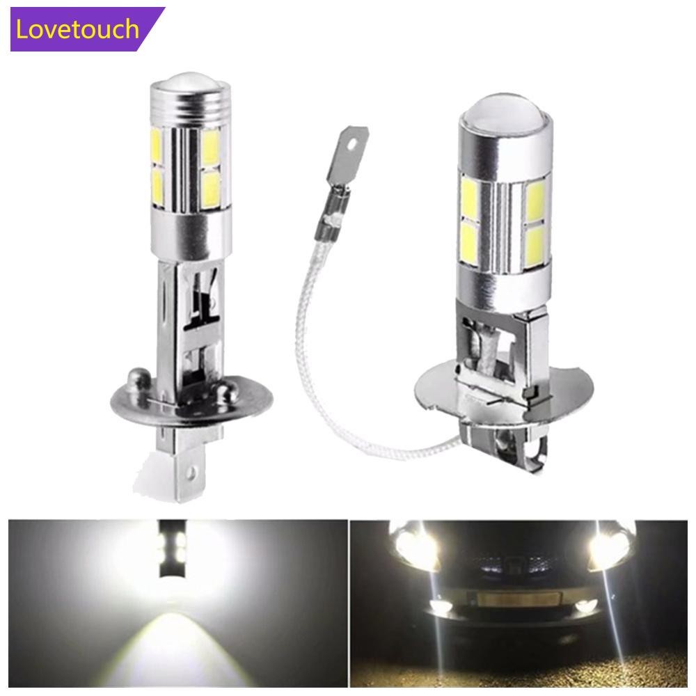 LOVETOUCH 1 PC รถ H1/H3 10SMD LED หมอกพลังงานสูงไฟวิ่งกลางวันหลอดไฟ 5630 5730 Bright Auto Light E2W3