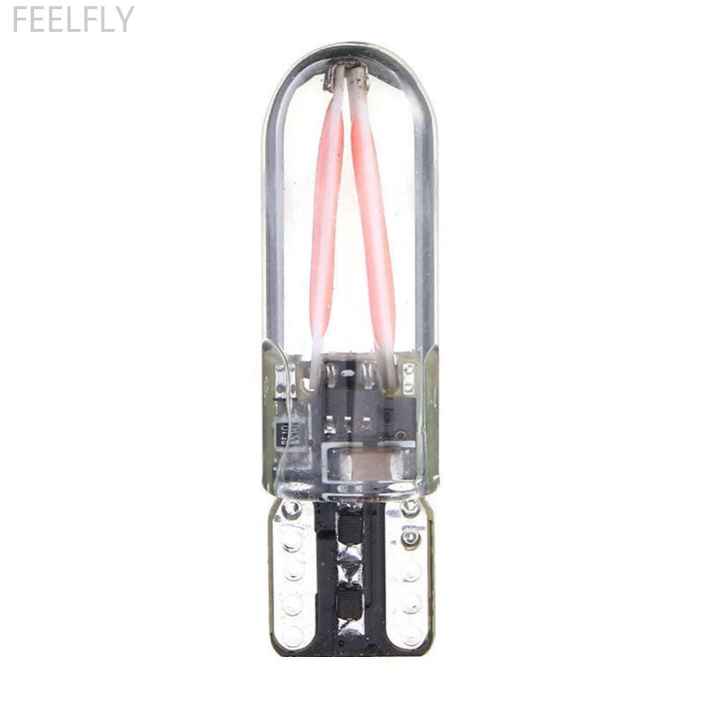 FEELFLY 1 PC T10 สีม่วง 194 168 W5W COB LED CANBUS Silica Bright กระจกหลอดไฟใบอนุญาต D3Q3