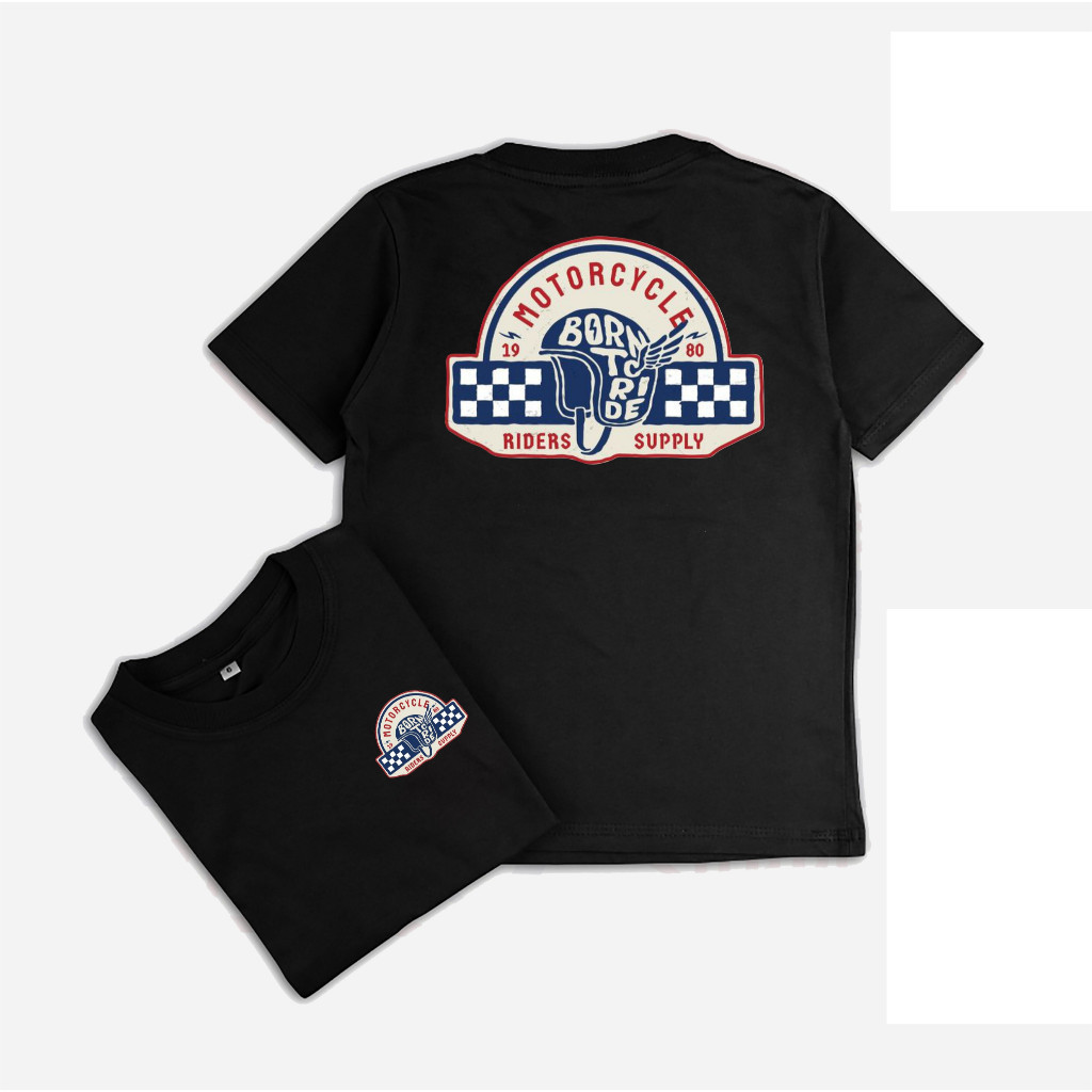 เสื้อยืด KIDS Fashion Kids Paradise T-SHIRT Kids Premium Boys T-shirtBORN TO BE RIDE MOTOR CYCLE อาย