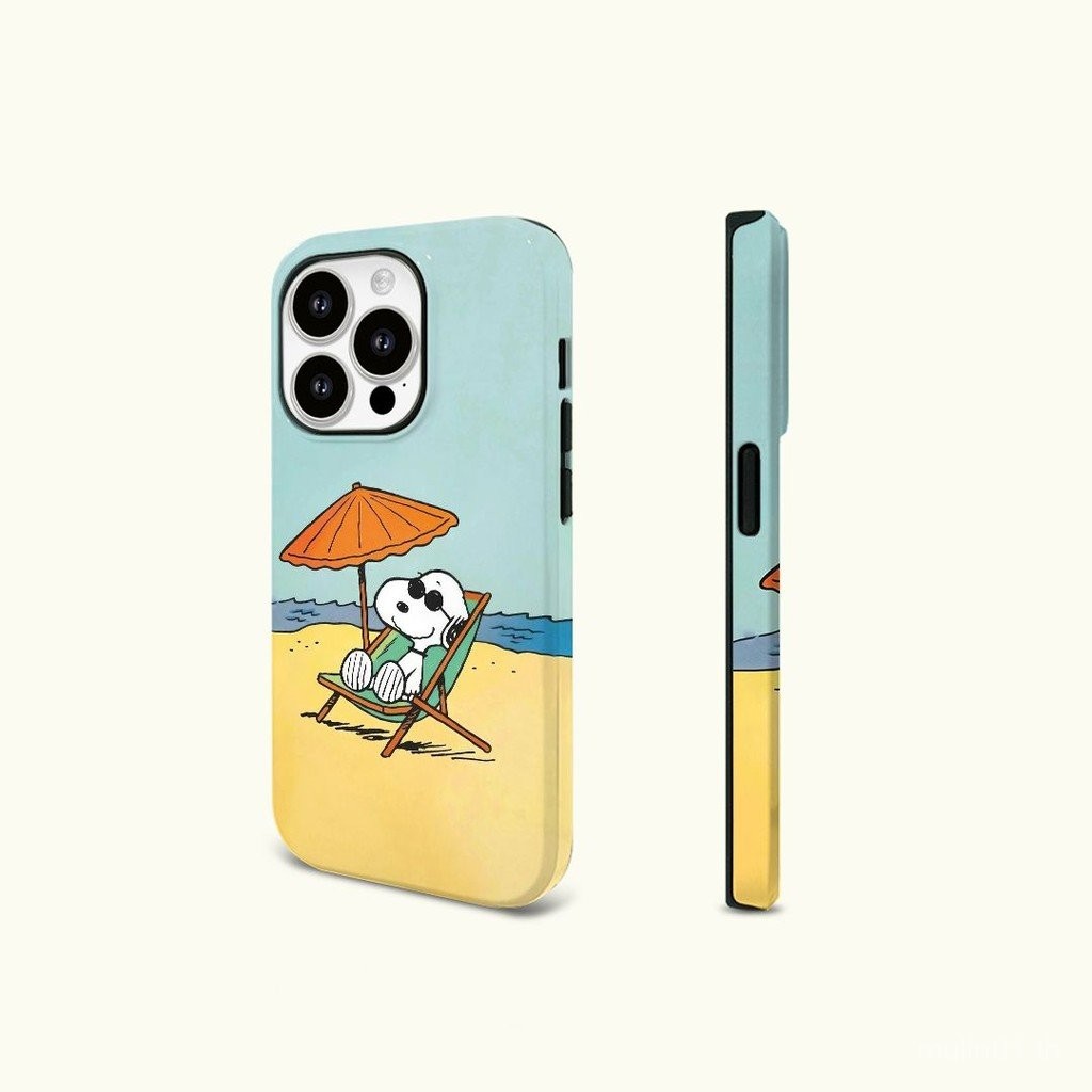 เคสโทรศัพท์โทรศัพท์ เหมาะสําหรับ iPhone Vacation Snoopy 17pro เคสโทรศัพท์ iPhone16 ฟิล์ม 15 2 in 1 1