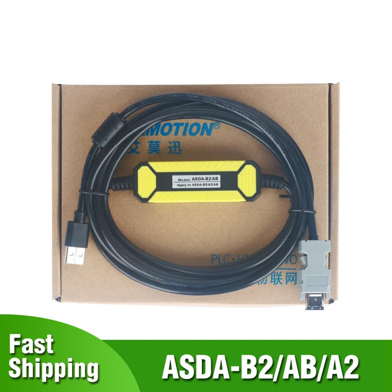 ASDA-B2/AB/A2 ASD-CNUS0A08 ASDA B2 สําหรับ Delta Servo Motor Driver การหลบภัยสายการเขียนโปรแกรมสายข้