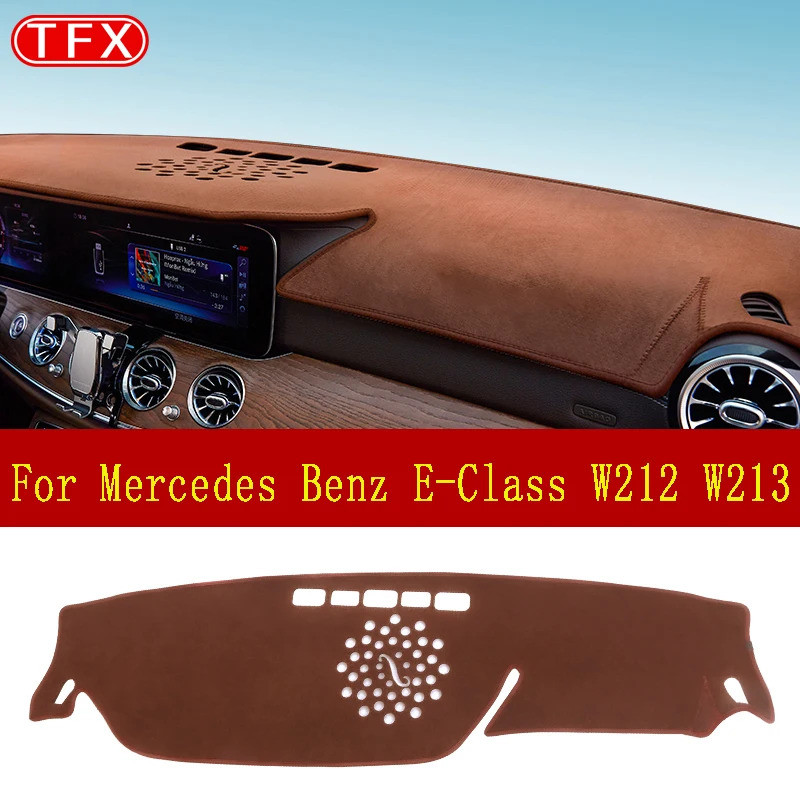 Flannel รถแดชบอร์ดสําหรับMercedes Benz E-Class W212 W213 Anti-Slip Padบังแดดอุปกรณ์เสริมE200 E250 E3