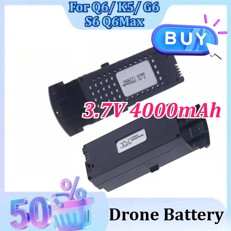 3.7V 4000mAh สําหรับ Q6/ K5/ G6/ S6 Q6Max RC Quadcopter อะไหล่ความจุสูงอัพเกรด Drone แบตเตอรี่แบตเตอ