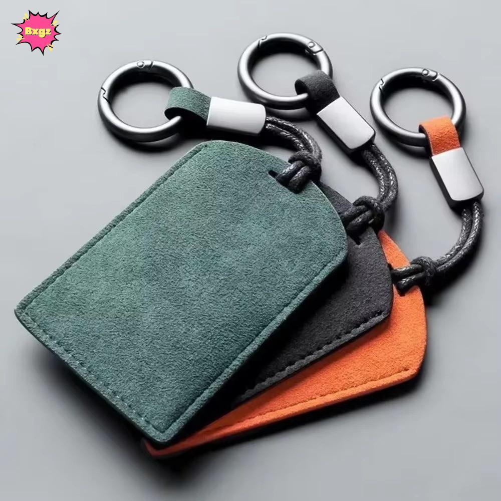 INNICE รถ NFC Card Holder,ใบอนุญาต NFC PVC Card Cover Mini Key Cover, หรูหราหนังแท้ Flip Suede Cover อุปกรณ์เสริมอัตโนมัติ