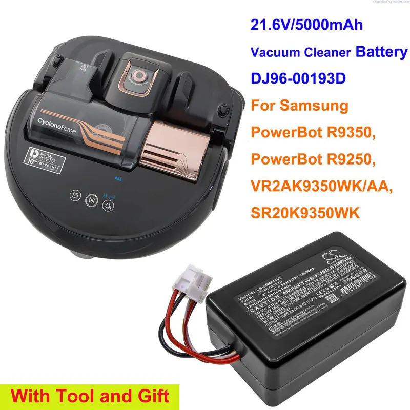 Cameron Sino 21.6V/ 5000mAh แบตเตอรี่ DJ96-00193D สําหรับ Samsung PowerBot R9350, PowerBot R9250, VR