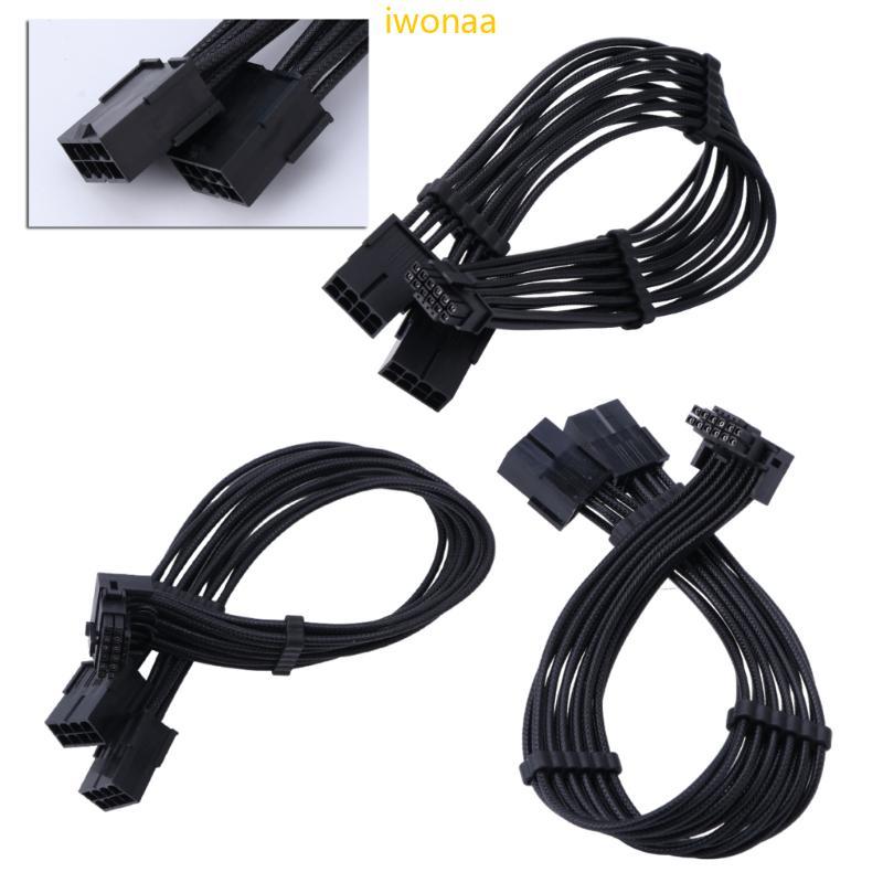 Iwo ทนทาน 2x 8Pin หญิง PCIE 5 0 12 + 4 16Pin สายการ์ดวิดีโอสําหรับ RTX4000 RTX40