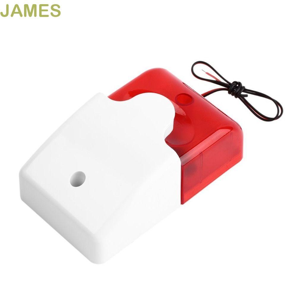 JAMES Wired Strobe Siren, Voice Burglar Alarm System ไฟกระพริบเสียงปลุก,ทนทาน 12 V /220 V 120dB Lndicator Light Sound Wire Siren Home