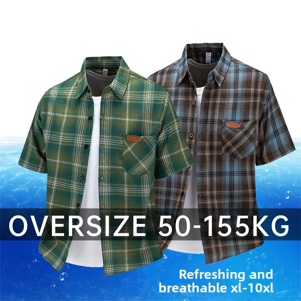 Oversize Men Street Outfit Classic Plaid Relax Fit Japanese Top
