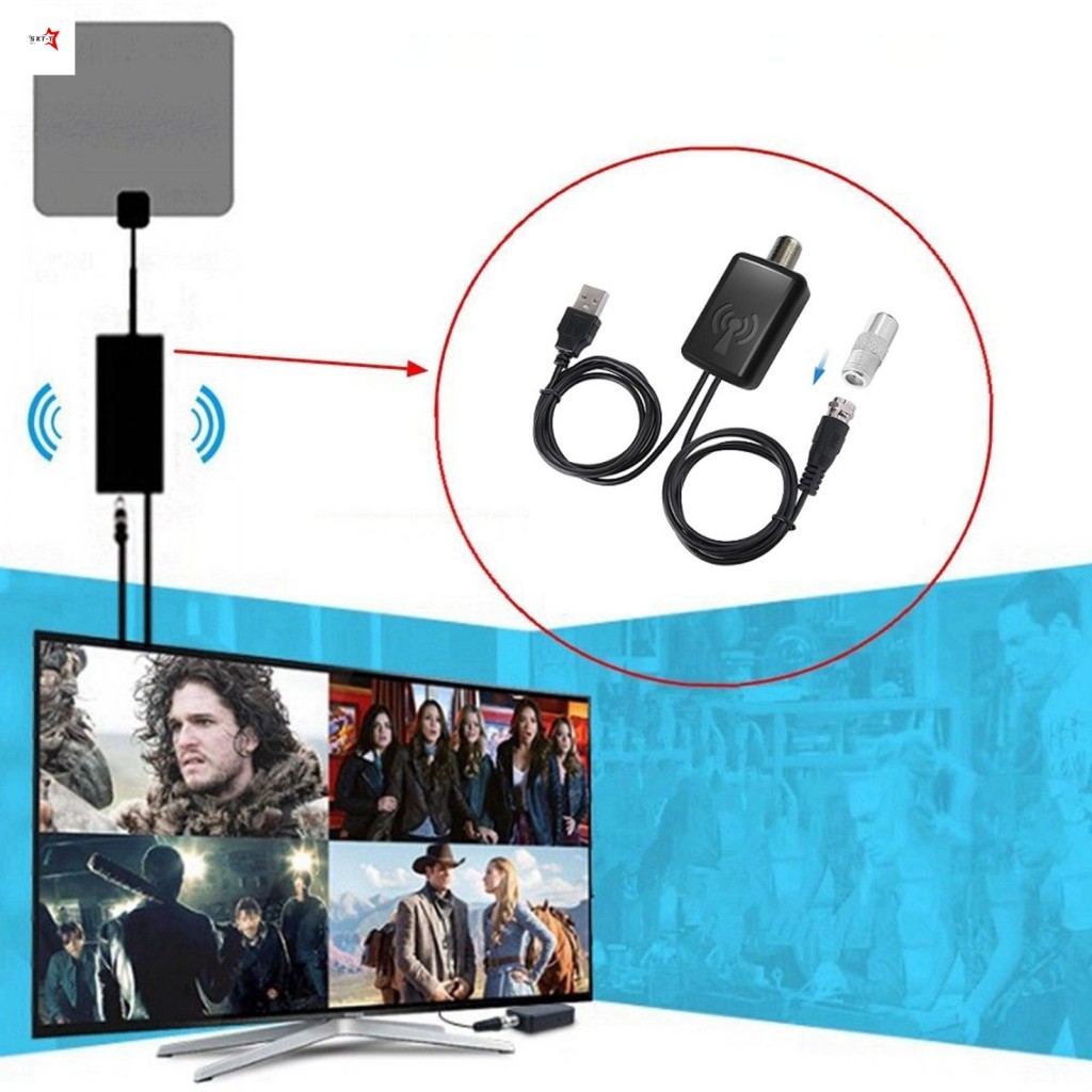 4K HDTV Antenna Amplifier - บูสเตอร์สัญญาณรับสัญญาณสูงเสียงรบกวนต่ําสําหรับทีวี UHD
