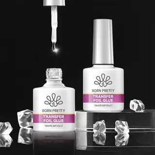 BORN PRETTY Transfer ฟอยล์เจลเจลเล็บเจล 10ml สติกเกอร์กาวเล็บ Soak Off UV การพิมพ์เจลเคลือบเงา