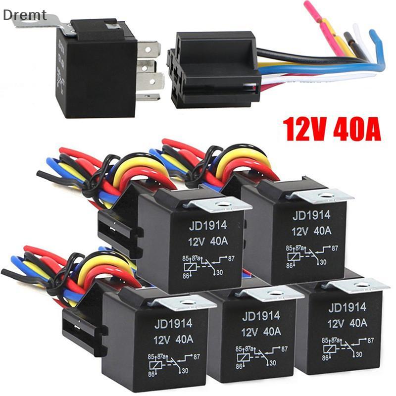 Dremt กันน้ํารีเลย์รถยนต์ 12V 5Pin 40A รีเลย์รถยนต์ 12V 5Pin พร้อมรีเลย์ Soet mt