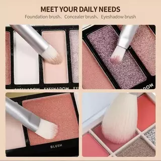 ชุดแปรงแต่งหน้า 1 เซต มี 8 ชิ้น เซตแปรงแต่งหน้า Foundation Eye Shadow Blush เครื่องมือแต่งหน้าความงามแบบพกพา