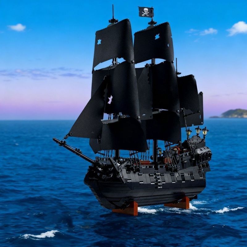 เข้ากันได้กับ 10365 Captain Jack Caribbean Pirate Ship Black Pearl ประกอบของเล่น Boy Building Block 