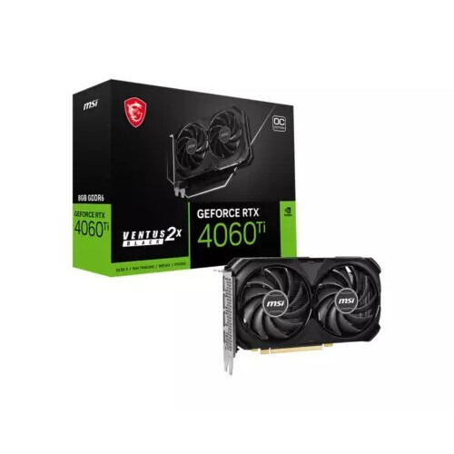 MSI GeForce RTX 4060 Ti VENTUS 2X สีดํา 8GG GPU OC GDDR6 กราฟิกการ์ด