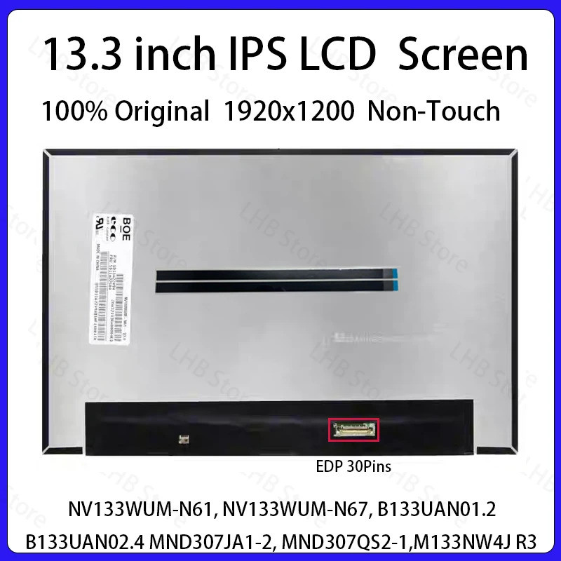 13.3 นิ้วแล็ปท็อปหน้าจอ LCD สําหรับ Lenovo ThinkPad L13 X13 Gen 3 Gen 4 Gen 5 จอแสดงผล Matrix แผงเปล