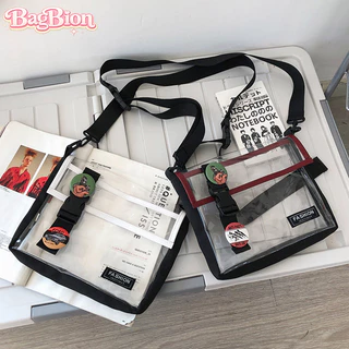 🔥พร้อมส่ง กระเป๋าใสพลาสติก กระเป๋าสะพายข้างผู้ชายผู้หญิง สไตล์สตรีท พกพาง่าย กันน้ำ