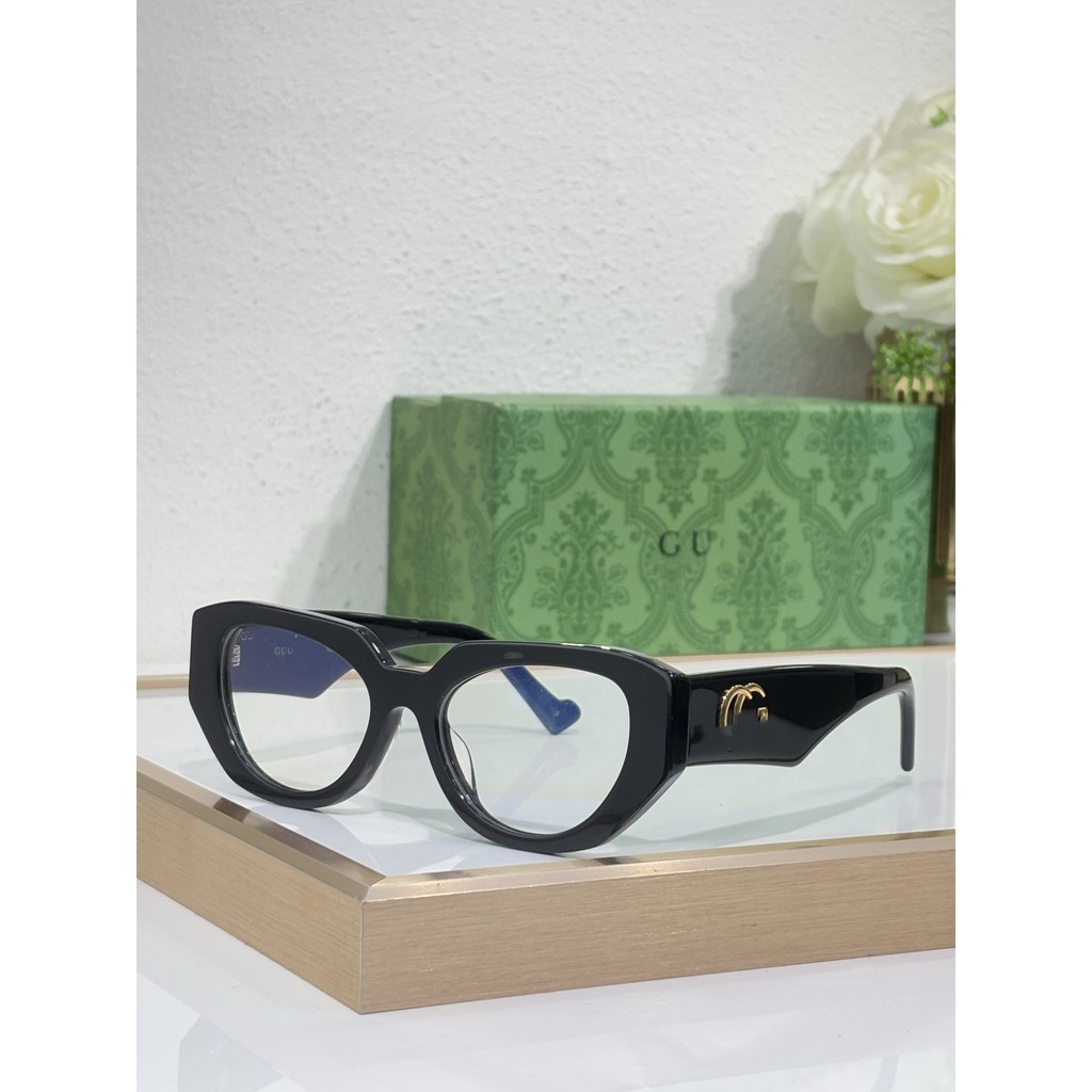 P1B1 GU แว่นตากันแดด Ins Cat Eye แฟชั่น Acetate แว่นตากันแดด GG1421S