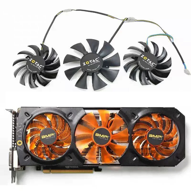 *พัดลมระบายความร้อนกราฟิกการ์ด Zotac GTX 770 780 780TI 980 AMP Edition DIY-