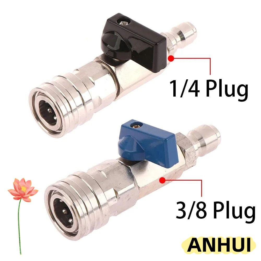 ANHUI 1 ชิ้นชุดบอลวาล์ว, 3/8 1/4 นิ้วสําหรับเครื่องซักผ้า Power Quick Connector, แรงดันสูงสแตนเลส Water Flow สวิทช์ท่อควบคุมวาล์ว