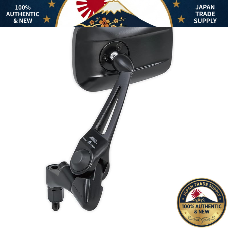 TANAX Napoleon NA-012 Shark Mirror 5 Black Motorcycle Mirror with 10mm Standard/Reverse Thread Bolt Included, Compatible with Both Left and Right, Approved for All Safety Standards, 1 Piece. [02 MIRROR]