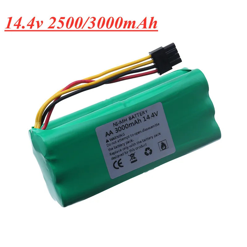 14.4V Ni-MH AA แบตเตอรี่ชาร์จ 2500MAH สําหรับ Ecovacs Deebot Deepoo X600 ZN605 ZN606 ZN609 Midea Red