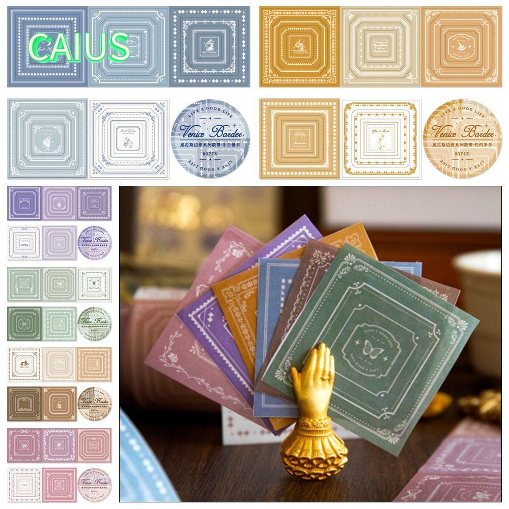 คาอุส‌ 80 ชิ้น/ม้วนสติกเกอร์ตกแต่ง,คู่มือตกแต่ง Ins สไตล์สติกเกอร์กาว, DIY เครื่องเขียนนักเรียน Scrapbooking Decals