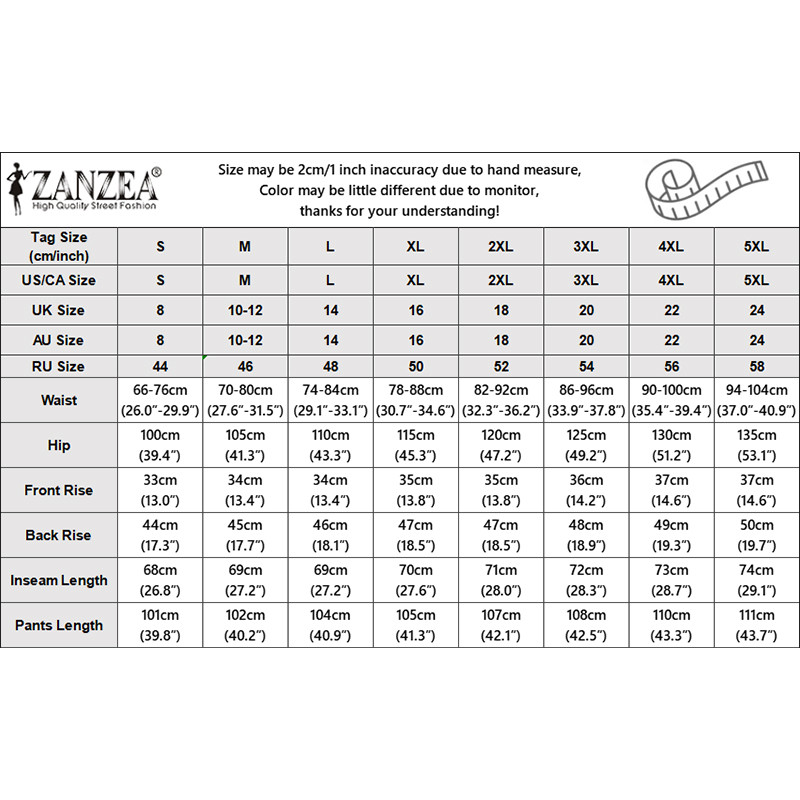 ZANZEA ใส่ ซานเซีย ผู้หญิงเกาหลีที่สง่างามทํางานอย่างเป็นทางการ เฒ่า เอวสูงกับกระเป๋าสีทึบกางเกงสูทขากว้าง — صورة 2