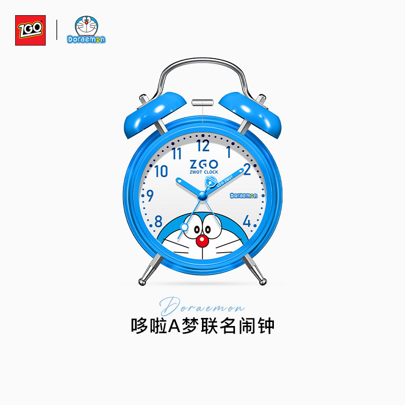 ZGO ZGO Doraemon นาฬิกาปลุกเด็กนักเรียนเฉพาะการ์ตูนสร้างสรรค์ชายหญิงนาฬิกาเงียบ Wake Up Handy เครื่อ