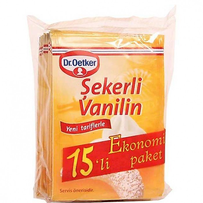 วนิลาแบบผงจำนวน 15 ซอง(ขนาด 5 กรัม*15 ซอง) สินค้าคุณภาพจาก ตุรกี แบรนด์ dr.oetker (พร้อมจัดส่ง)