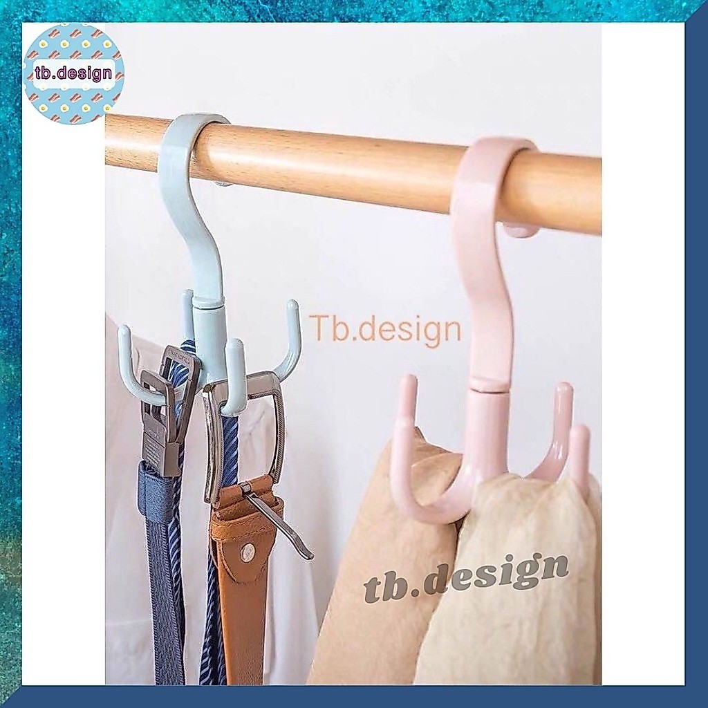 🌟ที่แขวนของแบบตะขอ 4 แฉก หมุนได้ 360 องศา🌟 #B-0029