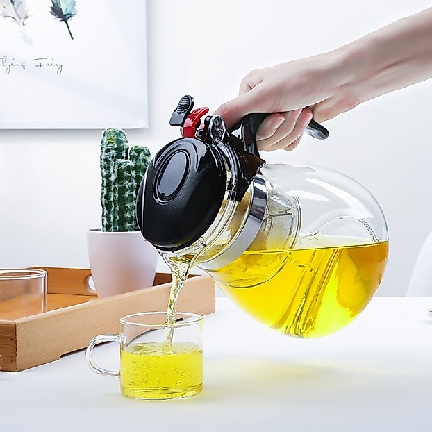 กาน้ำชา กาชงชา ชุดชงชา แบบ Tea pot กากรอฃชาแก้ว ชุดชงชาพกพา ขนาด 1800 - 500 ml. กากรอง ชุดพรีเมียร์