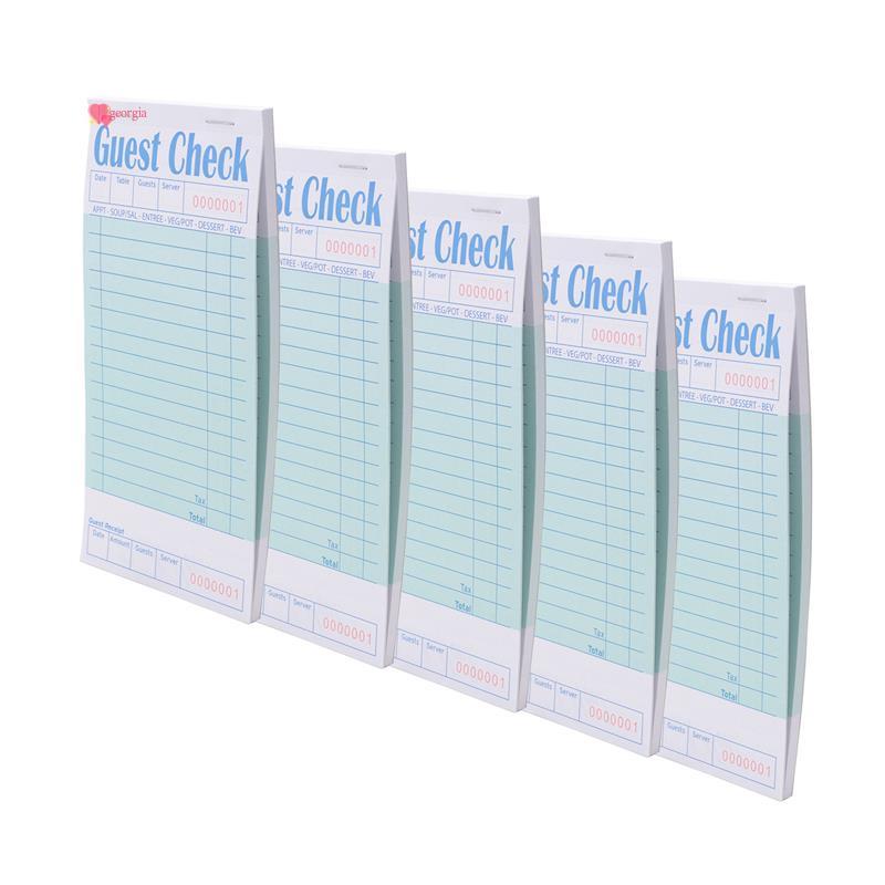 georg335 Pack Guest Check Books ร้านอาหาร Order Pad 50 แผ่น/แพ็ค