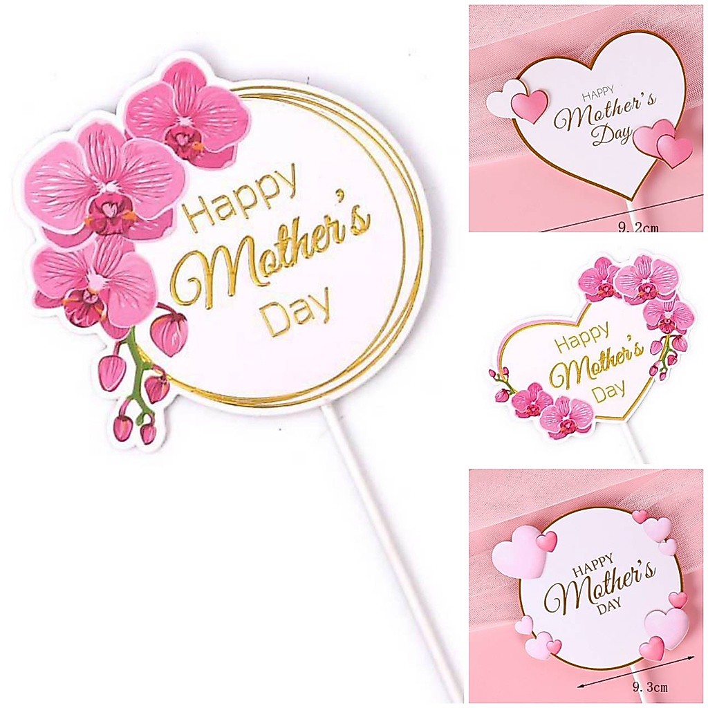 ป้ายปักเค้กวันแม่ แม่ วันแม่ Happy Mother's Day