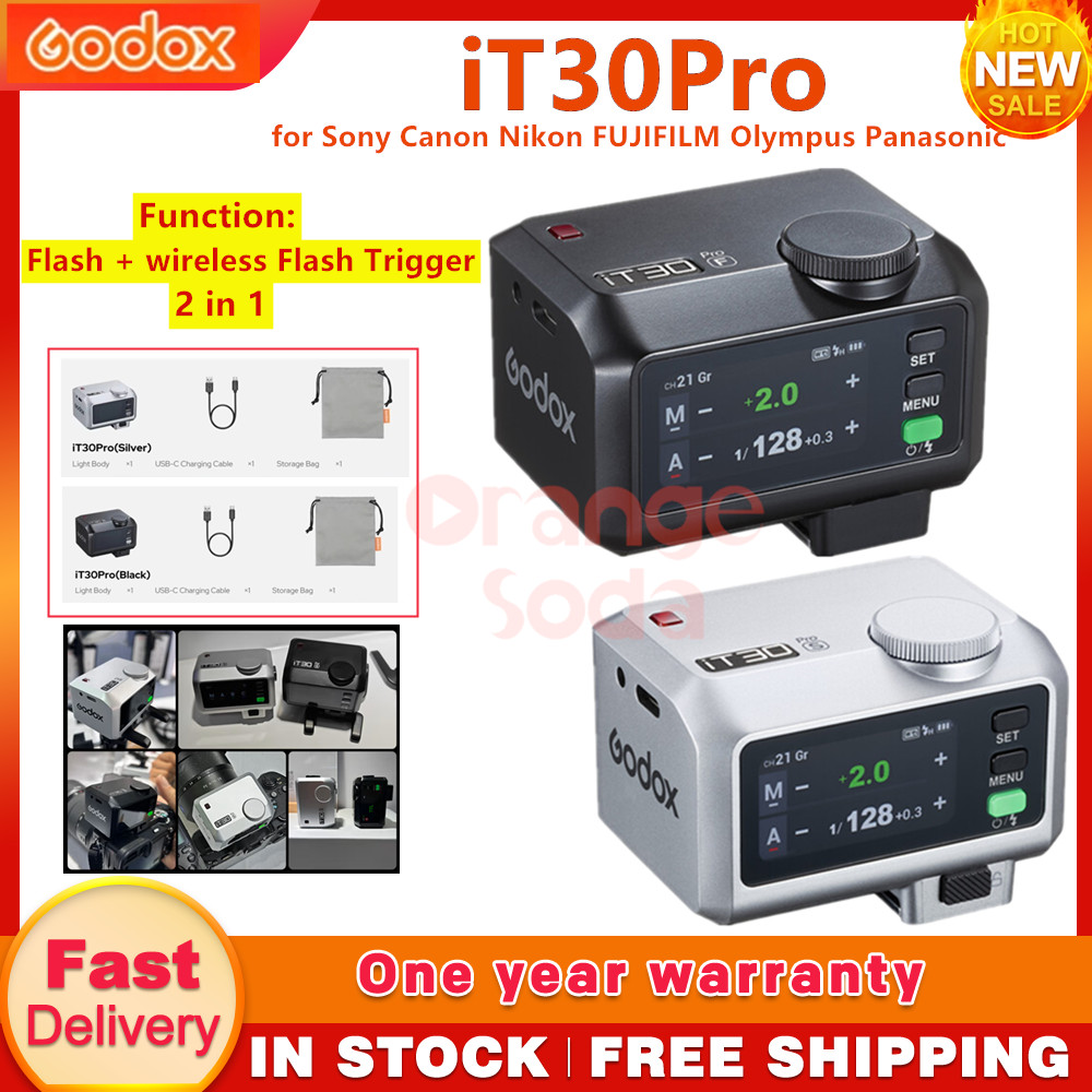 Godox iT30Pro TTL Mini Flash สําหรับกล้องขนาดเล็กแฟลช TTL Flash Trigger 2 ใน 1 สําหรับ Canon Nikon S