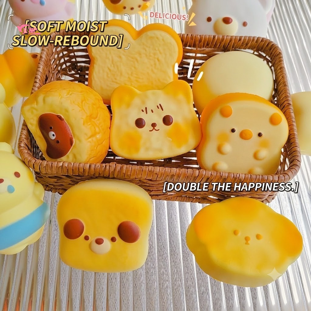 ของเล่นบีบสัตว์นุ่มน่ารัก – คลายเครียดช้าหมุนเพื่อเพิ่มความสนุกให้กับที่ทํางานของคุณ
