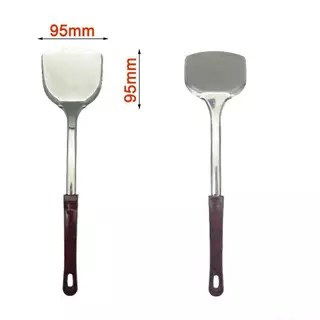 1or 2pcs/set ทัพพีสแตนเลสแท้ ทัพพีจีนเล็กแม็กไลท์แดง สำหรับทำอาหาร ตักแกง ตักข้าว 32cmตะหลิว ด้ามแดง ชุดทำครัวสแตนเลสแท้