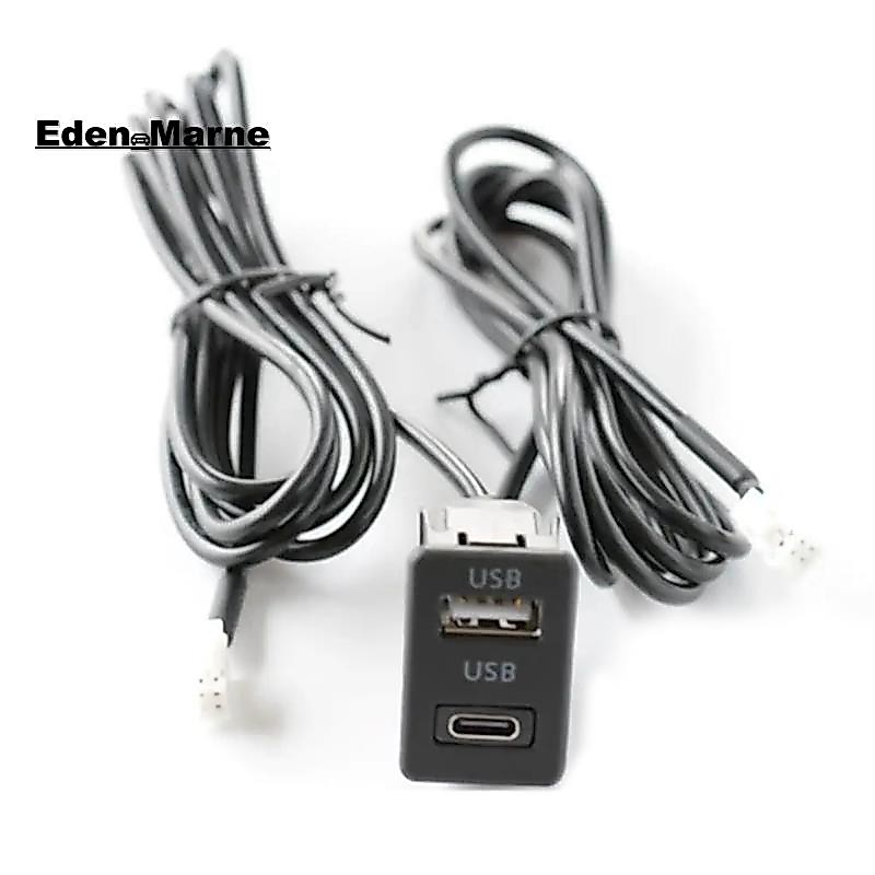 [Eden_Marner]Car Dash Mount USB+TYPE-C แผงพอร์ตอินเทอร์เฟซอะแดปเตอร์สายเคเบิลต่อขยายแดชบอร์ดรถนําทางซ็อกเก็ต USB