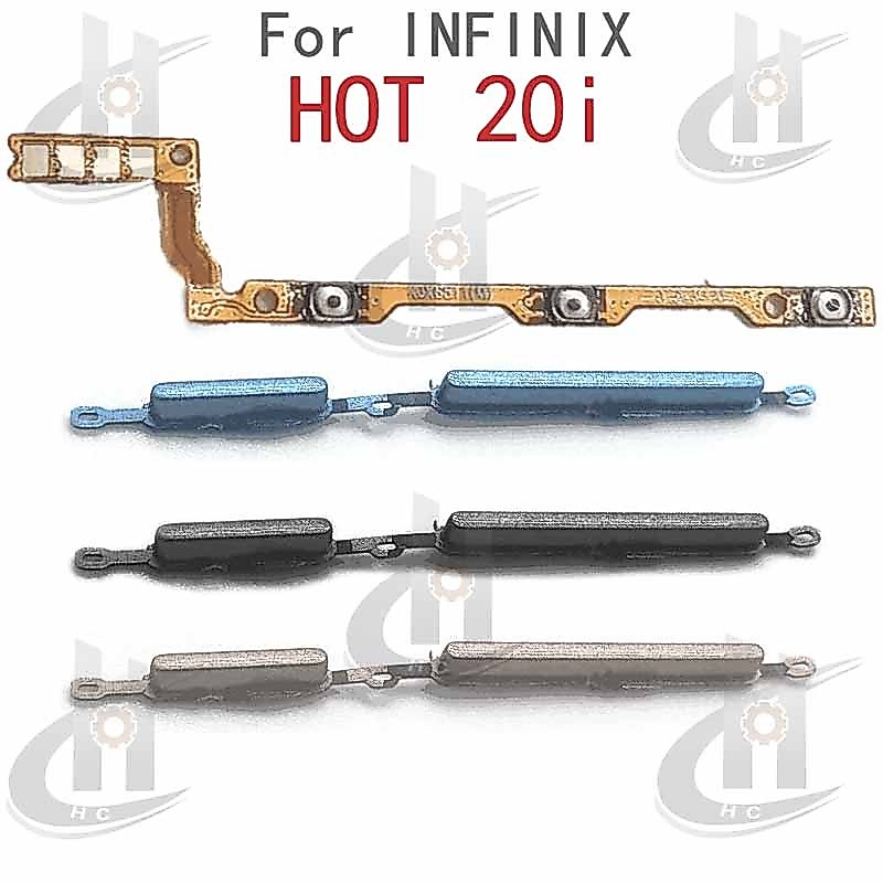 สําหรับ Infinix Hot 20i X665C X665E ปุ่มปรับระดับเสียงด้านข้าง Flex Cable Keys ปุ่มปิดระดับเสียงปุ่มขึ้นและลงด้านข้างอะไหล่ทดแทน