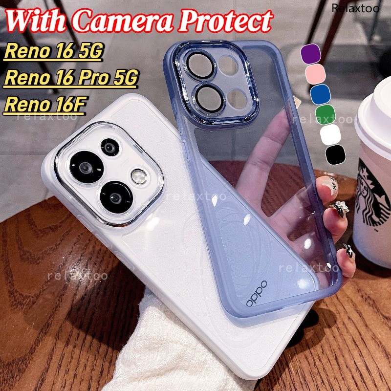 Reno16 Pro 5Gปลอกอ่อนใสสําหรับOPPO Reno 16 Pro F 16Pro 16F Reno16Pro Reno16F 5Gซิลิโคนโปร่งใสแฟชั่นคู่เคสโทรศัพท์กันกระแทกพร้อมเลนส์กล้องป้องกันปกหลัง