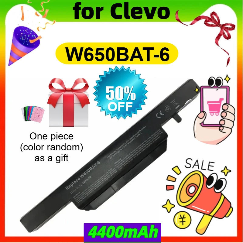 แบตเตอรี่แล็ปท็อปสําหรับ Clevo W650BAT-6 6-87-W650-4E42 K590C-I3 K610C-I5 K570N-I3 K710C-I7 G150S K6