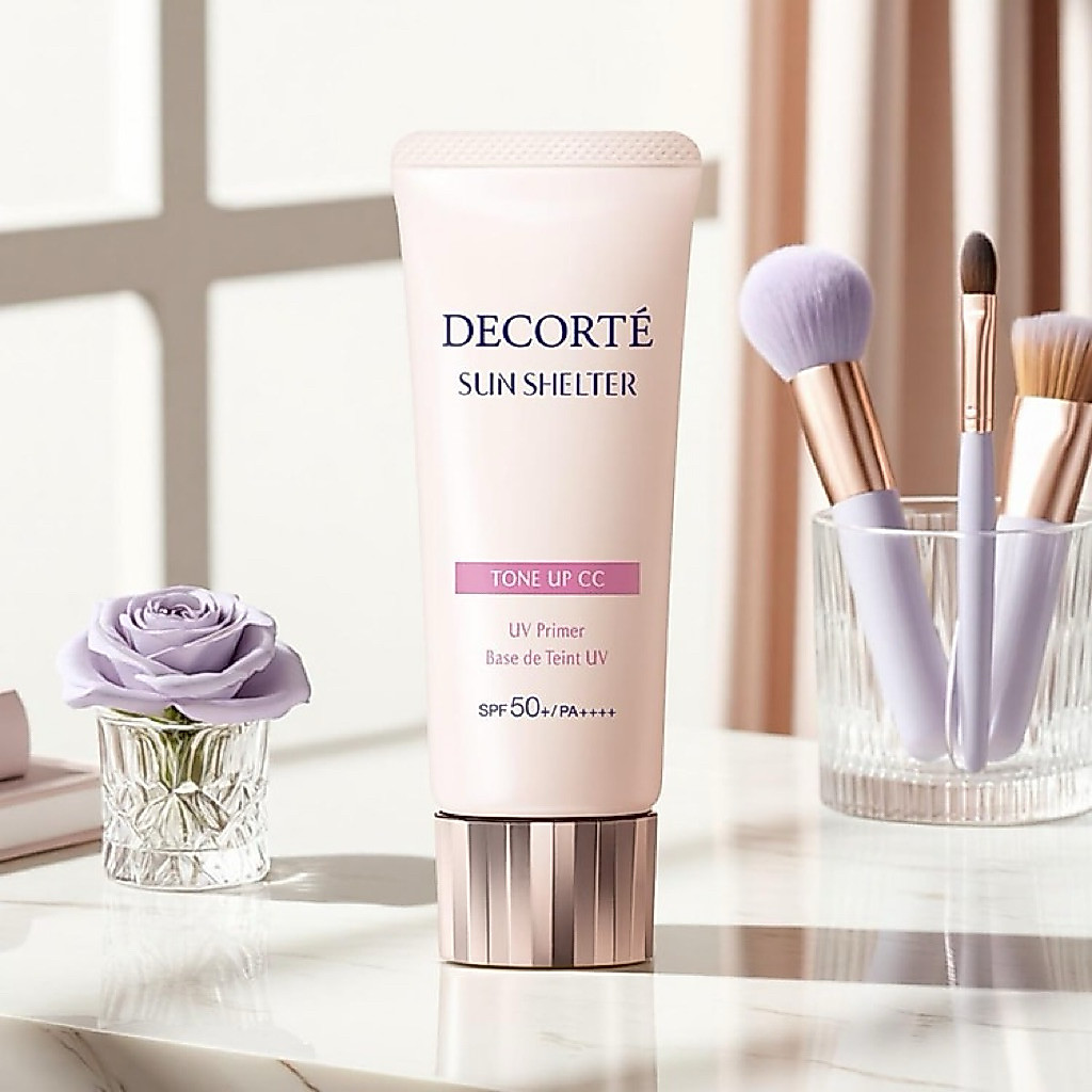 (📍ครีมกันแดดหน้าใส ดังมากกก)  COSME DECORTE  SUN SHELTER MULTI PROTECTION TONE UP CC UV PRIMER SPF50+ / PA++++