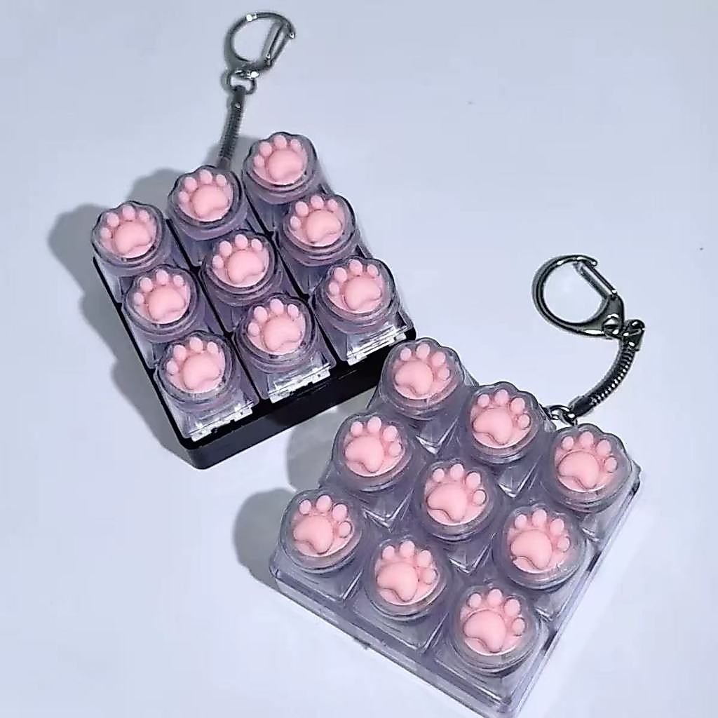 LISAR คีย์บอร์ดนิ้ว, ความเครียดบรรเทาปุ่มพวงกุญแจ Fidget, 2/3/6/9 คีย์ Gadget Keycap Pinch ของเล่นผู้ใหญ่