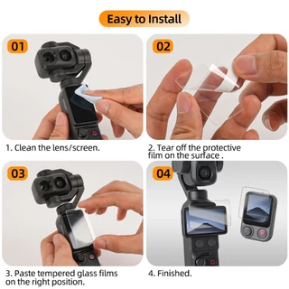 สําหรับ DJI POCKET4P/4/3 HD ฟิล์มนิรภัยป้องกันการระเบิดและรอยขีดข่วนฟิล์มป้องกันหน้าจอกระเป๋ากล้องอุปกรณ์เสริมที่จําเป็น