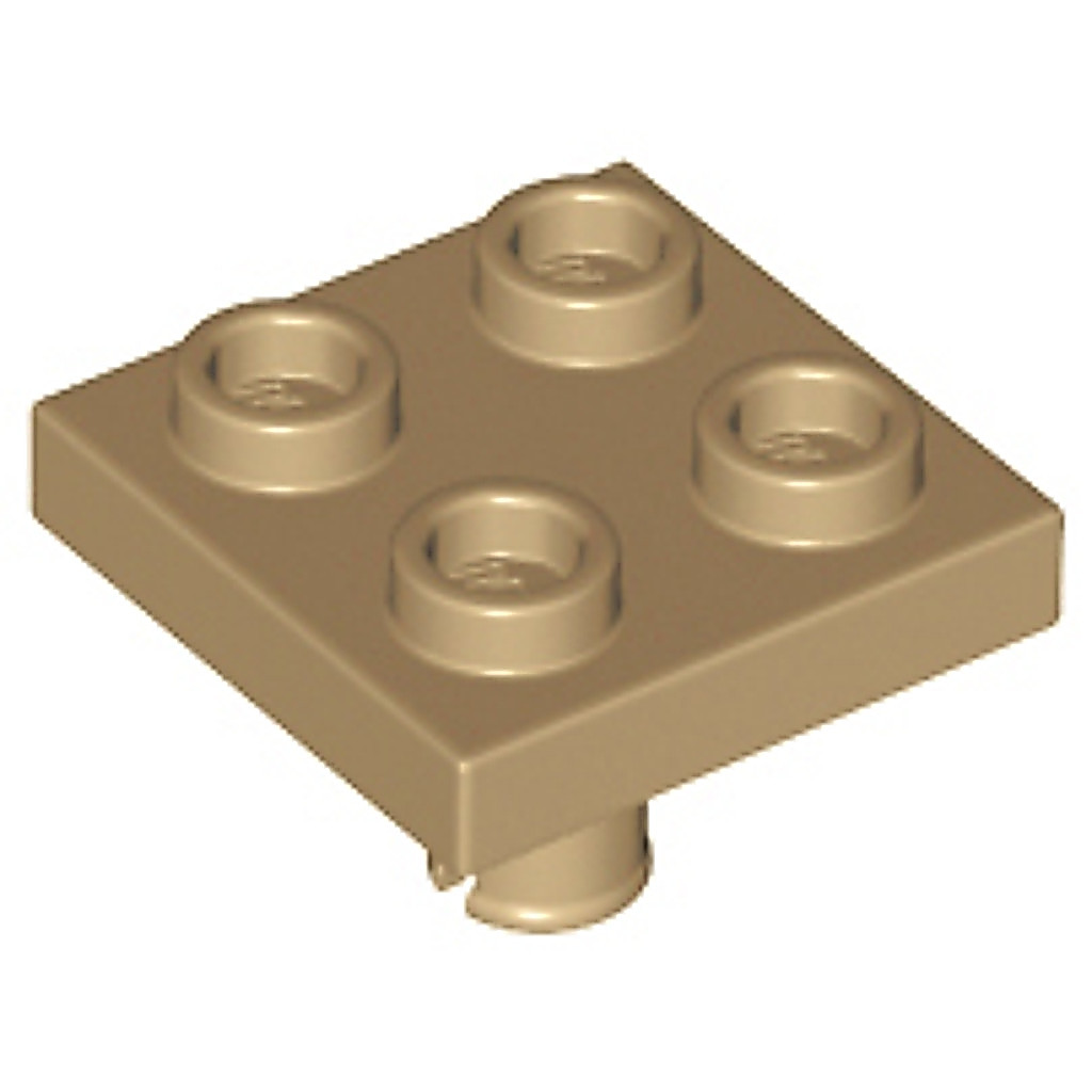 Brick2cube Part - Plate, Modified 2 x 2 with Pin on Bottom - 2476