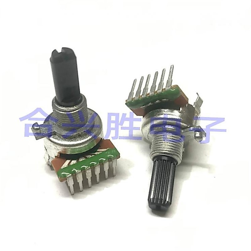 1PCS 161 ประเภท Dual 6Pin B10K B50K B100K Midpoint Bass Balance Potentiometer ดอกไม้เพลายาว 20 มม.