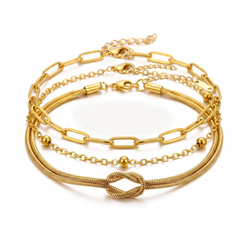 Ins Trend Minimal Layered Stack Bracelet Delicate Commuter Matching Wrist Jewelry