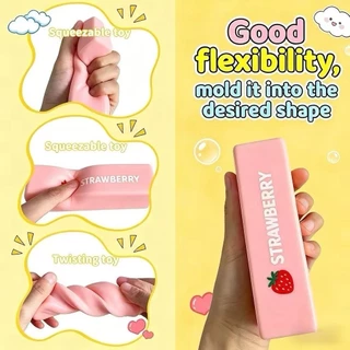 สกุชชี่ เนยสตรอว์เบอร์รี เนื้อนุ่ม หนึบหนับ สกุชชี่เนย เนยก้อนฮาชิมิ ช่วยคลายความเครียด ลดความกังวล พร้อมส่ง