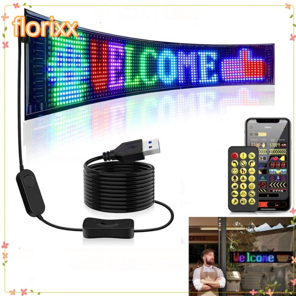 แผงพิกเซลเมทริกซ์ LED FLORIXX, จอแสดงผลโฆษณาแบบยืดหยุ่นกันน้ํา, หน้าจอ LED ที่ตั้งโปรแกรมได้ DIY แบบแอดเดรสได้