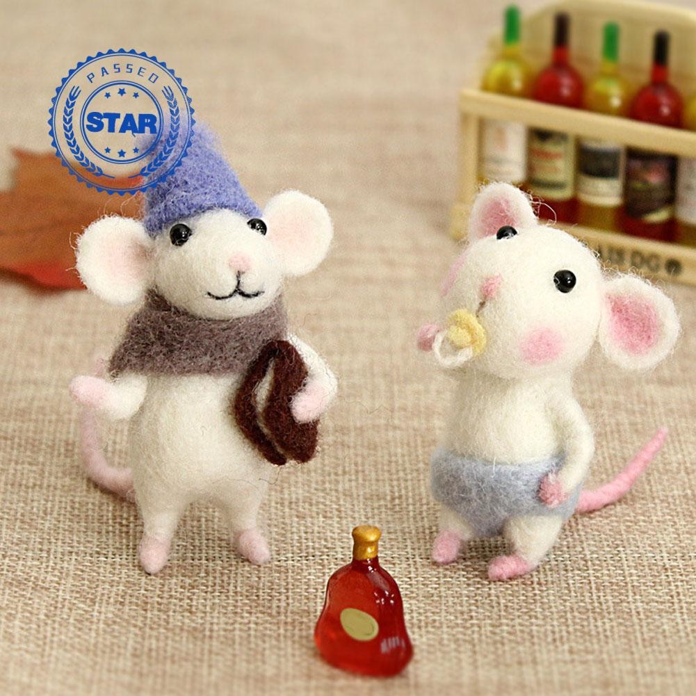 เข็ม Felting Kit เริ่มต้น Felting ชุดสําหรับผู้เริ่มต้นผู้ใหญ่ Felt สัตว์ชุดหนูเข็ม F3v9