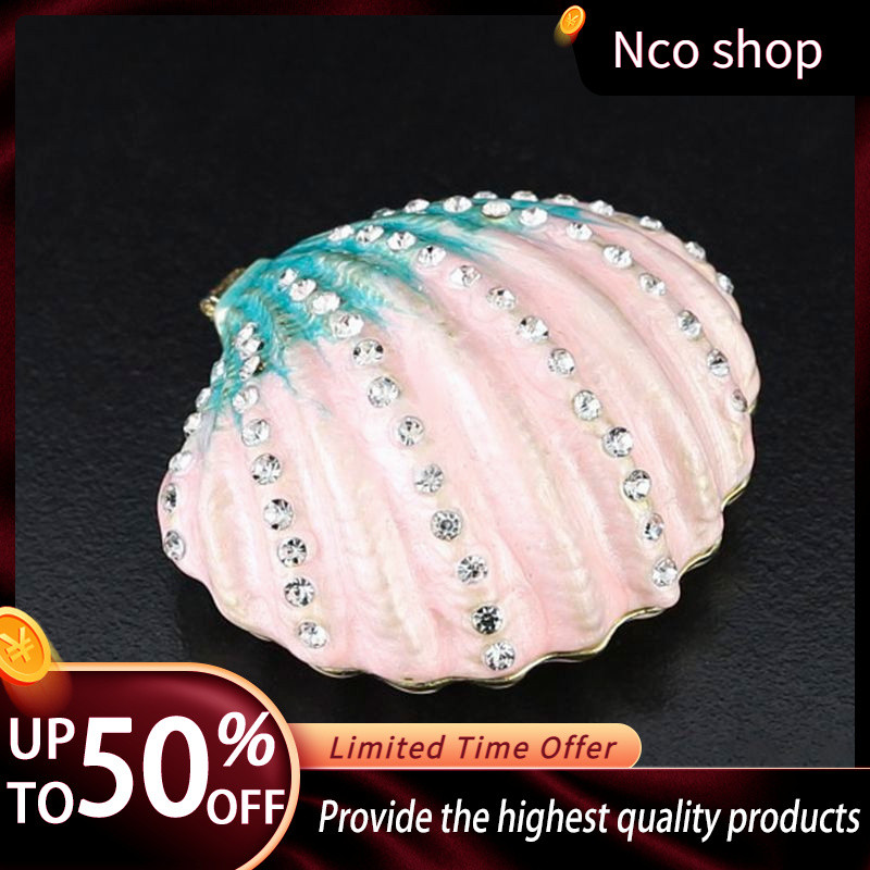 ประเทศไทย Student Party Cream Style Shell Jewelry Box Diamond High-value Jewelry Box Portable Neckla